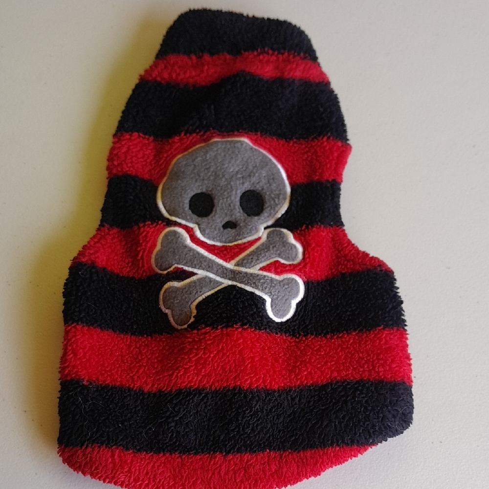 Striped Skull and Crossbones Pet Sweater